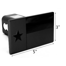 Texas State Flag Metal Hitch Cover (Fits 1.25" Receiver, Black)