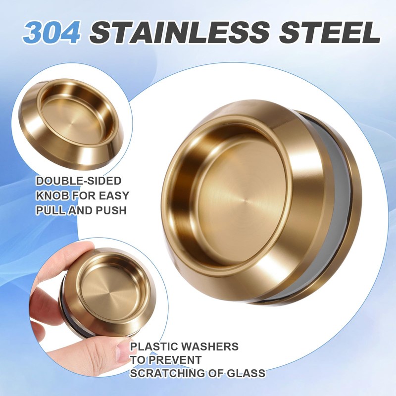 PATIKIL Round Sliding Glass Door Handle, 2 Pack 304 Stainless