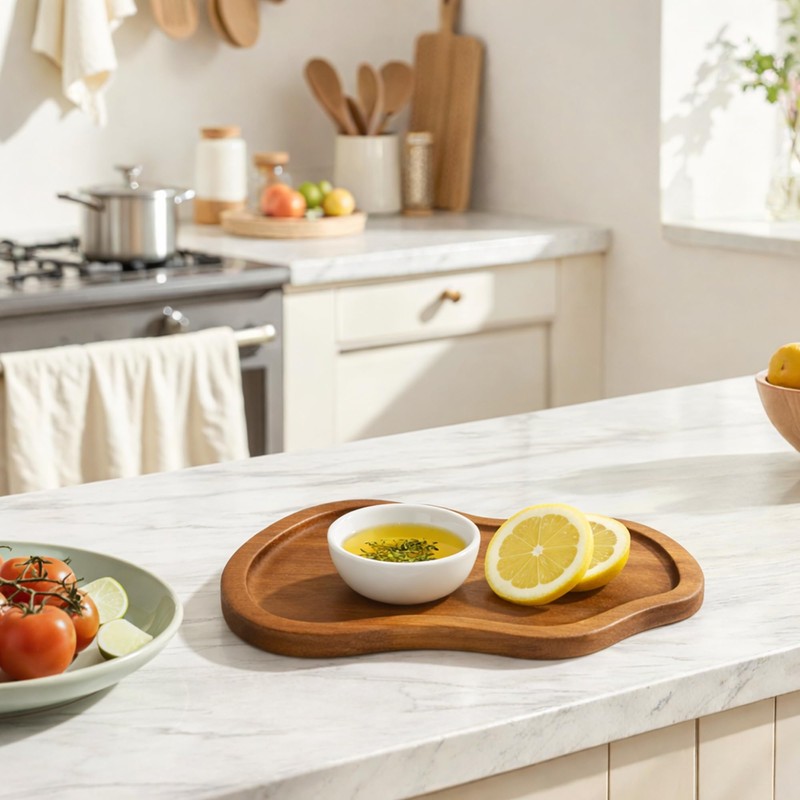Salt and Pepper Mill Tray Acacia Wood Salt and Pepper