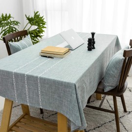 Home Brilliant Table Cloth Rectangular, Table Protector Heat-Resistant Decorative Tablecloth, Hard-Wearing Table Cover, Grey Green, 132x183 cm
