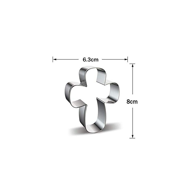 Aeyistry 3 Pcs Different Shapes Stainless Steel Cross Cookie Cutter,Easter