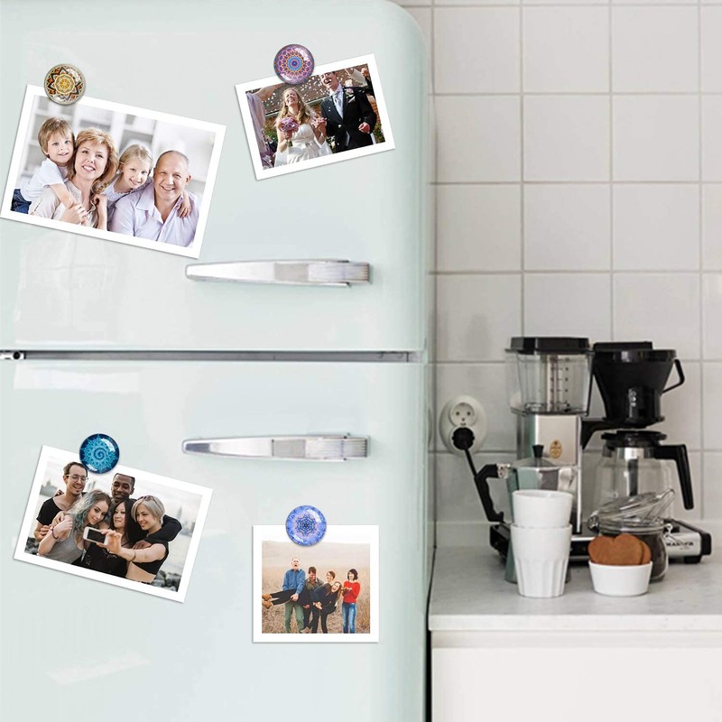 SOSMAR-24 Refrigerator Magnets - Decorative 3D Glass Fridge Magnets Notice