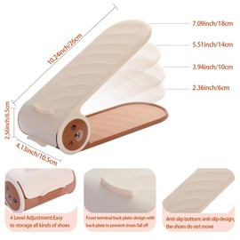 Bingxue Shoe Slots Organizer 10 Pack,Shoe Stackers, Shoe Storage Shoe Space Savers 50%, 4 Levels Adjustable Thickening Double Layer Shoe Holders Shoe Organizer for Closet