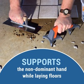 EasyLean Trowel Support Tool, Proudly Made-in-the-USA, Handy Hand Tool for Flooring, Drywall, Cement, and Adhesive Application, Support Tool for Floor Installers with Anti-Slip Spare Feet.