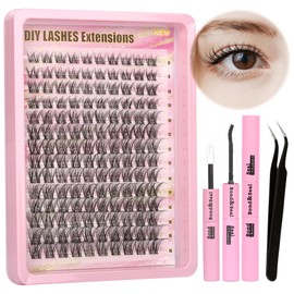 Gmagictobo Natural Lash Clusters Wispy Lash Clusters Kit Clear Band C Curl Eyelash Clusters Individual Lashes Lash Glue Lash Tweezers