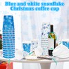FULJOOY 100 Count Snowflake Paper Cups 12 oz Disposable Beverage