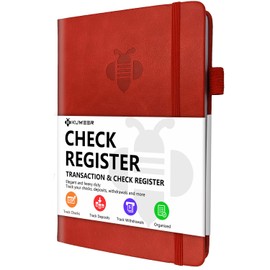 Registro de cheques – Elegantes registros de cheques personales con registros de cheques y transacciones, registro de cheques de tapa dura de 5.2 x 7.