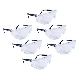 KPR-GG-201 6pack Safety Protective work Lab Hiking Fit Over wraparound Anti Scratch Clear Anti Fog lens glasses goggles spectacles, CSA Z94.3 ANSI Z87.1 approved