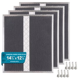 4 Pack HPF30 Charcoal Range Hood Filters – 14-5/8" x 12-7/8" (14.6" x 12.9") – Compatible with S97020466 for Broan & Other Non-Ducted Kitchen Hoods, Odor & Grease Absorbing