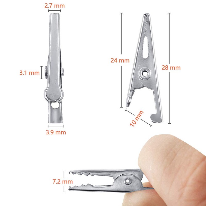HONGYUTAI (Pack of 100pcs) 28mm Mini Metal Alligator Clip