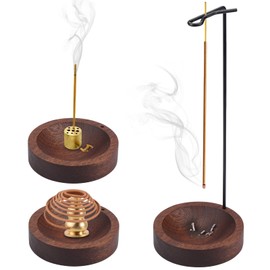 2-in-1 Incense Stick Holder Wood, Wood Base Incense Holder, Modern Style Incense Sticks with Holder, Incense Stick Holder for Decoration, Yoga, Meditation Home Office