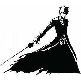 DD063 Bleach Ichigo Inspired Decal Sticker | 7.5-Inches By 6.5-Inches | Premium Quality Black Vinyl