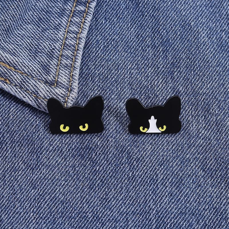 Cute Black Cat Enamel Brooch Creative Cartoon Animal Lapel Pin