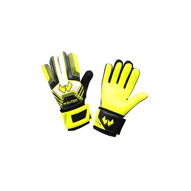 WALTER Professional Goalkeeper Gloves Middle Model (5, Neon Yellow)