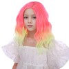 Edivd Kids Pink to Yellow Wig Short Pink Ombre Yellow