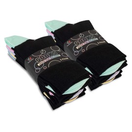 Footstar Cotton Socks Women’s and Men’s (10 Pairs) with Offset Heel and Toe - 43-46