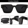 WDZAYXC Vintage Rectangular Sunglasses for Women Men Chunky Rectangle Sunglasses