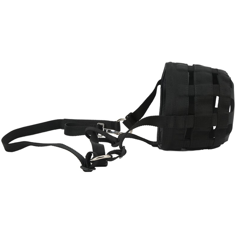 Black Horse Grazing Muzzle Easy Breathe Horse Mouth Cover with