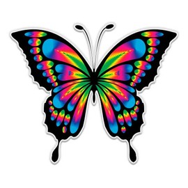 GT Graphics Beautiful Rainbow Butterfly - 5" Vinyl Sticker - for Car Laptop I-Pad - Waterproof Decal