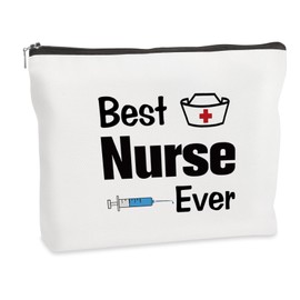 Nurses Week Gifts Appreciation Graduation Nurses Day Christmas Best Nurse Ever Gifts Makeup Bag for Women Female Nurse Practitioner School Nursing Student Paramedic Physician Dental Medical Assistant