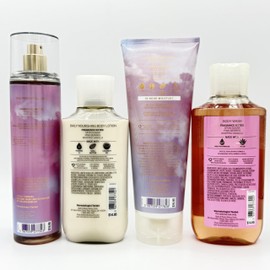 Cotton Candy Clouds 4-Piece Bath Bundle | Fine Fragrance Mist, Daily Nourishing Body Lotion, Ultimate Hydration Body Cream and Body Wash
