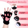 Cat Paw Gloves 2 Pair Fingerless Furry Cats Paw Cat