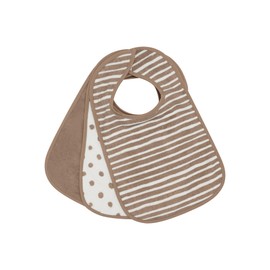 Kindsgard Happaklat Velcro Bibs Pack of 3 - Quick To Put On & Take Off - Baby Bib - Burp Cloths Baby - Washable up to 40°C, Brown dots