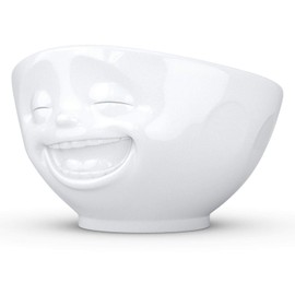 TASSEN XL Porcelain Bowl, Laughing Face Edition, 33 oz. White (Single Bowl), Extra Large Bowl