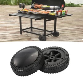 Eysbiy Grill Wheels Parts, 2 Pieces 6 Inch Plastic Gas Grills Wheels Wheel Grill Replacement Parts BBQ Wheel Kit with Wheel Cover for Charbroil (6 Inch Update)