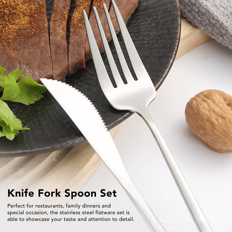 Cutlery Set Stainless Steel with 6 Dessert Spoon 6 Spoon