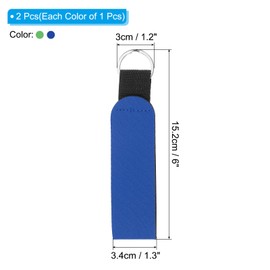 PATIKIL Schwimmender Neopren-Schlüsselanhänger, 2 Stück wasserdichter Auftriebs-Schlüsselring Sublimations-Floating-Schlüsselanhänger für Outdoor-Wassersportarten, Blau Grün