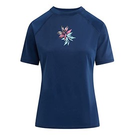 Kanu Surf Women's Marina UPF 50+ Short Sleeved Active Rashguard & Workout Top, Gabby Navy, X-Large