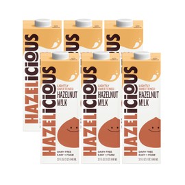 Hazelicious Lightly Sweetened Hazelnut Milk, Vegan, Non-GMO, Non-Dairy and Plant-Based, Froths Perfectly and Barista-Friendly, 32 oz Cartons (Pack of 6)