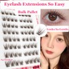 Brown Self Adhesive Eyelashes Clusters Press On 64 Eyelash LASGOOS