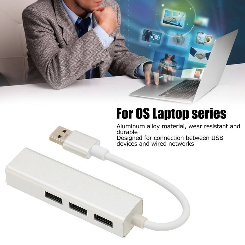 USB3.0 to Ethernet Adapter with RJ45 Ethernet Port 5Gbps 3