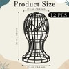 Otoolling 12 Pack Wig Stand, Black Plastic Wig Holders Head-shaped