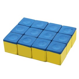 Tiza de Billar, Accesorios de Billar de Tiza de Billar de Caja de Tiza de Taco de Billar de 12pcs(10 * 8 * 3cm-Azul (grasiento))