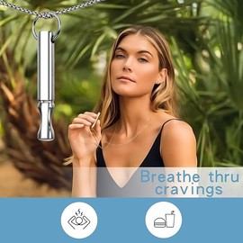 Mindfulness Breathing Necklace, Stainless Steel Stress Relief Pendant, Anxiety Breathe Necklace, Unisex