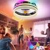 Flush Mount Ceiling Fan with Light - Small Low Profile