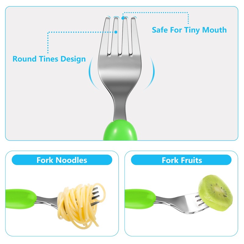 Lehoo Castle 6 Pieces Toddler Utensils, Kids Silverware for 2