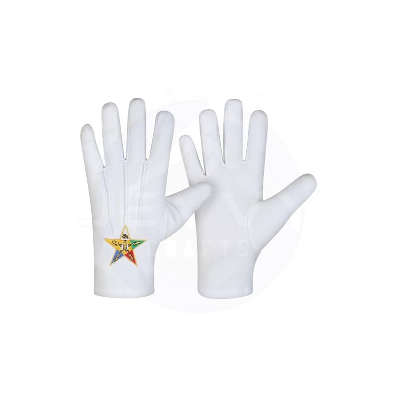 JEVVY CRAFTS Masonic OES Cotton Gloves - Order Of the