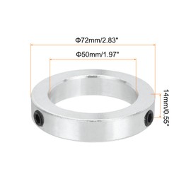 MECCANIXITY Shaft Collar 2 Inch Bore Zinc Plated Carbon Steel Set Screw Style Clamping Collars Silver 1 Pcs