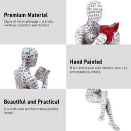 Figurines Ornaments Angel Gifts for Women, Reading Women Figurine Reading Book Figurine, Friends Ornament Resin Statue Bookshelf Ornament Abstract Sculpture Desktop Decoration