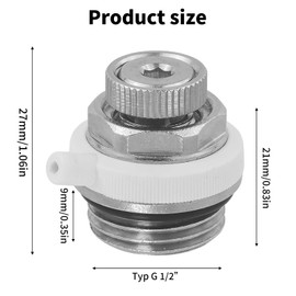 Automatisches Entlüftungsventil, Automatischer Entlüfter Heizung 1/2, Heizkörper Entlüfter Heizung für Messing Selbstentlüftendes Kühlerventil, Automatische Heizkörperentlüfter (Stil 4)