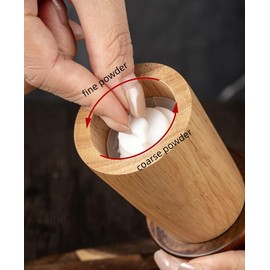 Wood Pepper Mill,Acacia Wood Grinder,Mushroom Manual Salt and Pepper Mills, Refillable Spice Tools,Seasoning Mill Adjustable Coarseness Fine to Coarse,Spice Grinder (Mushroom)