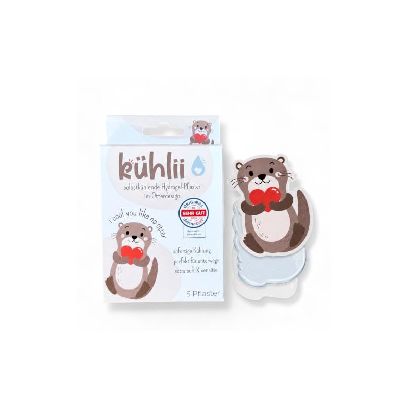 Kühlii Self-Cooling Hydrogel Patches for Kids - Otter Design