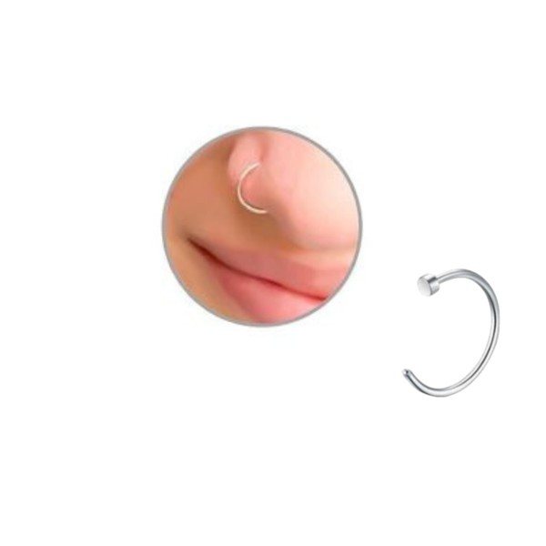 MORESHA 6mm Silver NOSE RING, thin Tiny Nose Hoop,septum Ring,Lip