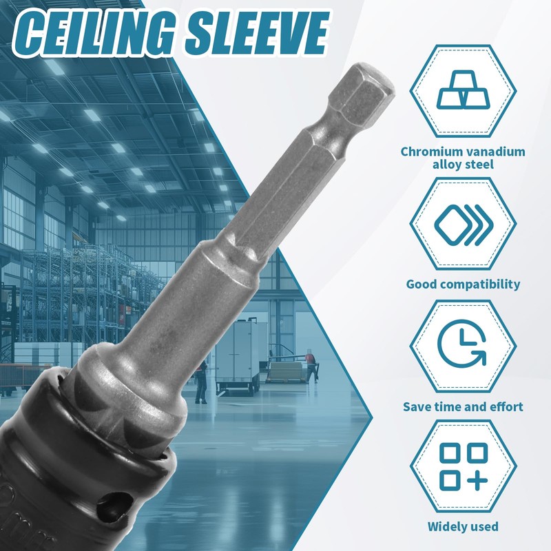 Nut Driver 9/16inch Nut Runner Hollow Socket with 1/2inch Connecting