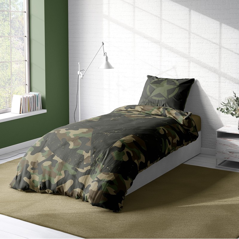 one-home Bed Linen 135 x 200 cm Camouflage Military Army