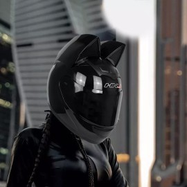 generic Casco De Motocicleta Con Orejas De Gato For Mujer, Cara Xts